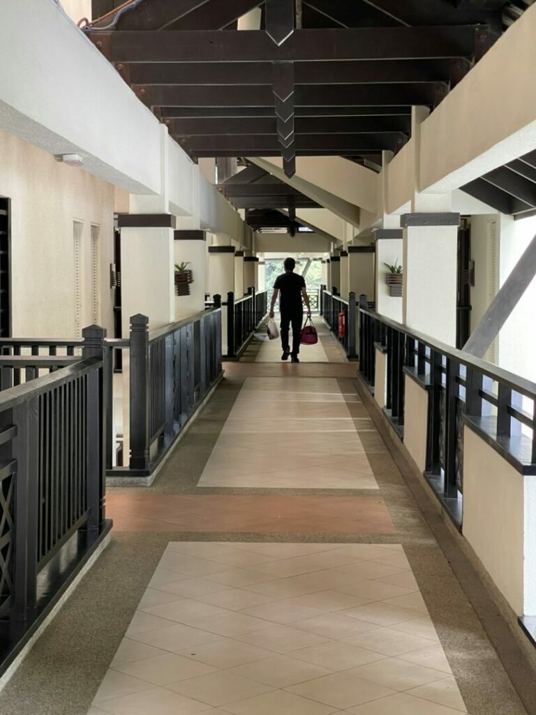 Business professional working in a quiet corporate rental.