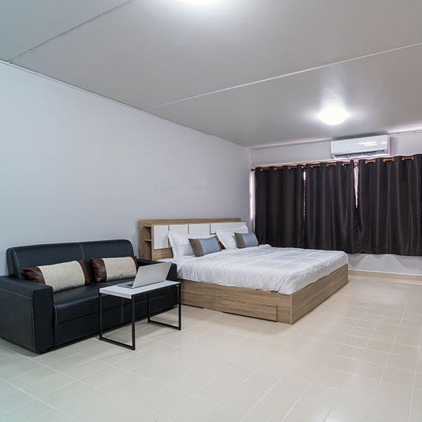 Corporate group accommodation with multiple bedrooms.